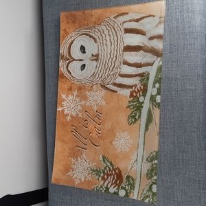 Barn Owl Snowflake Glass Serveware Platter All Is Calm Food Safe Cookie Plate